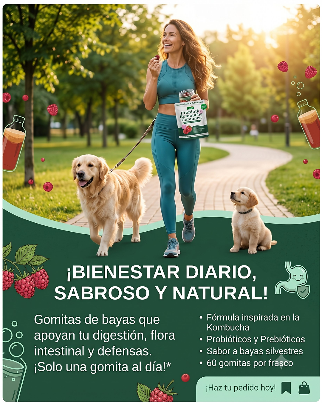 Gomitas probióticas de Kombucha