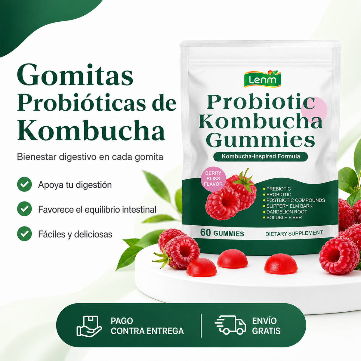 Gomitas probióticas de Kombucha
