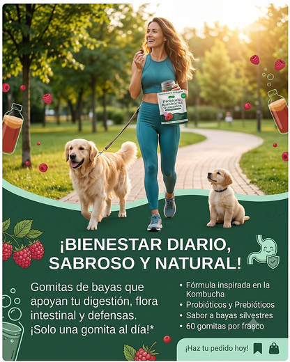 Gomitas probióticas de Kombucha